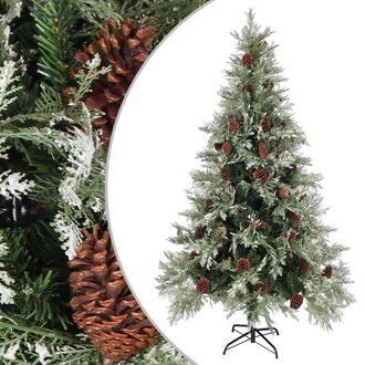 vidaXL Rbol De Navidad Con Pi&ntilde;as Verde Y Blanco Pvc Y Pe 195 Cm Vidaxl