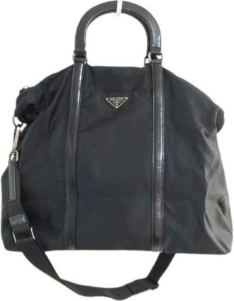 Prada Pre-owned Handbags, female, Black, Size: ONE SIZE Pre-owned Vintage Fabric Handbag
