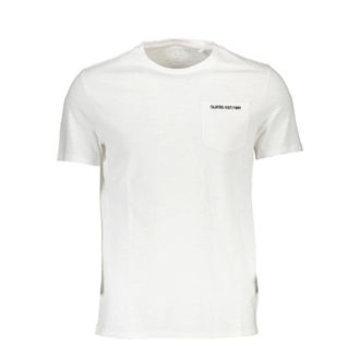 Guess T-Shirts, male, White, Size: 2XL Short Sleeve Cotton T-Shirt with Pocket
