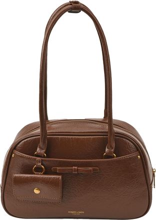 Generic Women PU Leather Solid Color Shoulder Bag W/Zipper for Work & Outing (Brown)