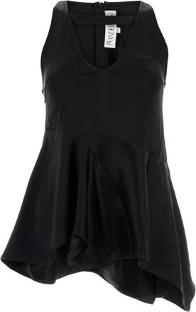 J.W.Anderson Asymmetrische Top met Ruches - Dames - Blouses - Zwart - 2XS - Overhemden