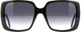 Gucci GG0632S001 Rectangle Full Rim Sunglasses - Black