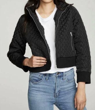 Chaser Cropped Hooded Jacket With Rib In True Black