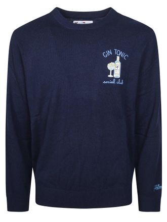 MC2 Saint Barth Navy Social Gin Lightweight Knit Sweater
