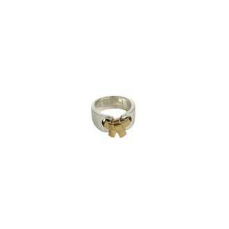 Herm&egrave;s Gold Silver Yellow Gold (18K) Silver 925 Band Ring (Pre-Owned)
