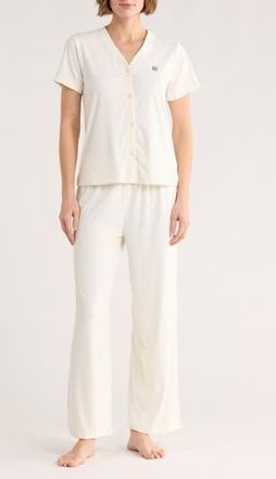 Tommy Hilfiger Ribbed Long Pajamas in Egret at Nordstrom Rack, Size X-Large