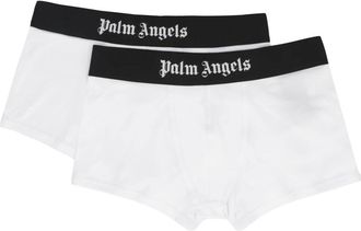 Palm Angels Ondergoed, Heren, Wit, S, Katoen, Logo Boxer - 2 Pack