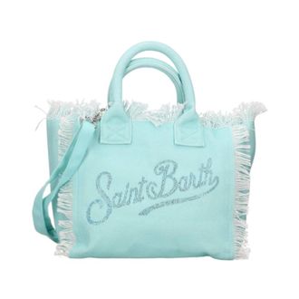 MC2 Saint Barth Tote Bags, female, Green, Size: ONE SIZE Strass Logo Beach Tote