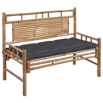 vidaXL Banco De Jard&iacute;n Con Coj&iacute;n Bamb&uacute; 120 Cm Vidaxl