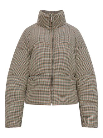 Marni houndstooth puffer jacket - women - Virgin Wool/Polyamide - 44 - Brown