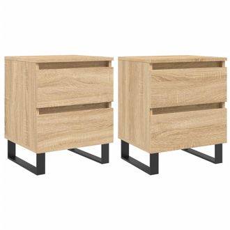 vidaXL Mesitas Noche 2 Uds Madera Ingenier&iacute;a Roble Sonoma 40x35x50 Cm Vidaxl