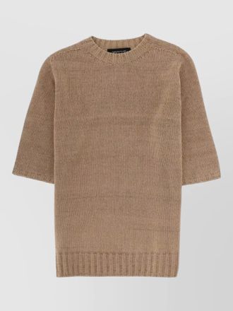 Fabiana Filippi linen blend top crew neck ribbed