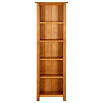 Berkfield Home 5-Tier Bookcase 45x22x140 cm Solid Oak Wood in Brown | Size: 45 x 22 x 140 cm