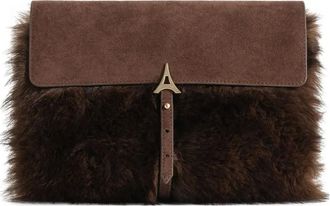 Manière De Voir Aliya clutch met ceintuur van imitatiebont - Bruin