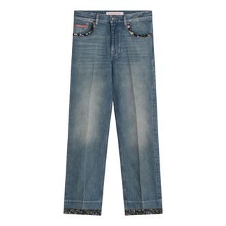 Valentino Garavani Jeans, Dames, Blauw, W26, Denim, Regular Fit Denim Jeans