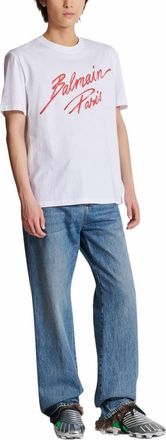 Balmain T-Shirt With Balmain Lipstick Print in Red at Nordstrom, Size Xx-Large