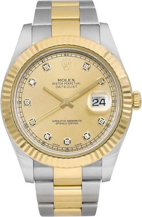 Rolex Pre-owned Rolex Datejust Automatic Chronometer Diamond Champagne Dial Mens Watch 116333 CDO