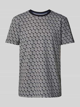 Christian Berg T-Shirt mit geripptem Rundhalsausschnitt in Stein, Gr&ouml;&szlig;e S