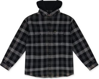 SUPREME Black Multicolor Plaid Waffle Hooded Jacket