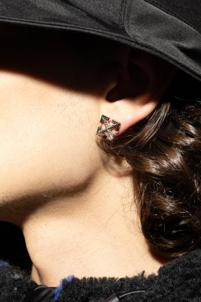 Off-white Single Earring, Mens, Silver