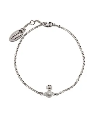 Vivienne Westwood Silver-Tone Chain Bracelet with Pearl-Like Charm