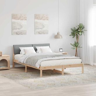 vidaXL Struttura Del Letto Marrone E Grigio Chiaro 150 X 200 Cm Vidaxl