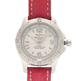 Breitling Pre-owned Watches, female, Red, Size: ONE SIZE Pre-owned Stainless Steel Watch