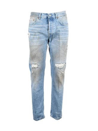 Dondup Light Blue Icon Regular Fit Cotton Jeans