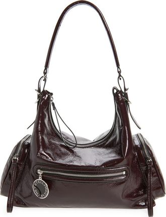 Stella McCartney Dartmoor Crinkled Patent Faux Leather Shoulder Bag in Shiraz at Nordstrom