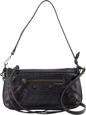 Balenciaga Tassen, Dames, Zwart, ONE Size, Leer, Le City Pouch on Strap