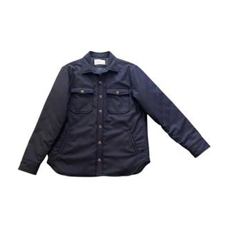 Bl'ker Camicia Trapuntata in Lana Hunter - - Shirts - Uomo - Blu - XL