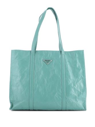 Prada Shopper Nappa Antique Large tote bag - Groen