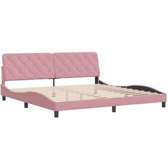 vidaXL Estructura Cama Sin Colch&oacute;n Terciopelo Rosa 200x200 Cm Vidaxl