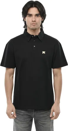 Palm Angels Black Logo Shirt Collar Polo