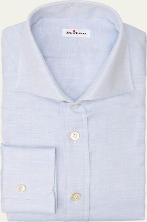 Kiton Mens Cotton Nailhead Dress Shirt