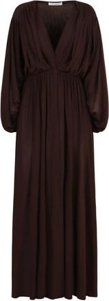 Philosophy di Lorenzo Serafini Maxi-jurk met volumineuze mouwen - Dames - Maxi kleedjes - Bruin - XS - Kleedjes