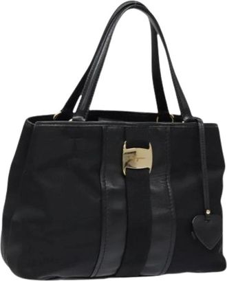 Ferragamo Pre-owned Nylon handbags - Dames - Vintage Handtas - Zwart - ONE Size - Nylon - Vintage