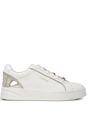 Pinko logo-lettering sneakers - White