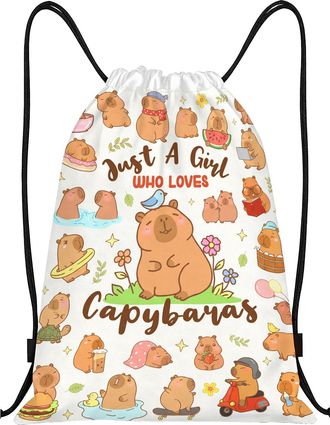 Generic Capybara Backpack, Waterproof Polyester Swimming Bags, Cute Capybara Patterns Bag, Student Portable Storage Bag, Lightweight Sports Backpack for Swimm