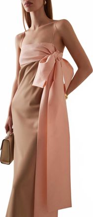 Bernadette Bart Square Neck Dress In Beige
