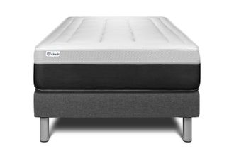 VITALIT Somier Gris + Colch&oacute;n Con Muelles Y Viscoel&aacute;stica 90 X 200