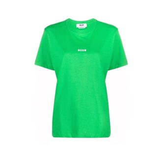Msgm T-Shirts, female, Green, M, Green Woman T-Shirt 3641Mdm500