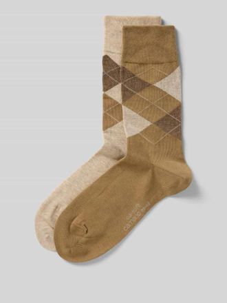 Camano Socken mit elastischem Rippenbündchen im 2er-Pack in Beige, Größe 39-42