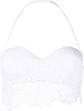 Ermanno Scervino Witte Lace Bandeau Bikini Top - Dames - BHs - Wit - M - Polyester - Ondergoed