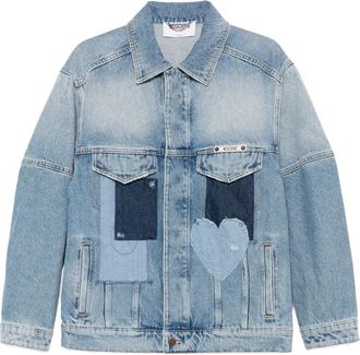 Moschino Giacca denim con applicazione - Blu