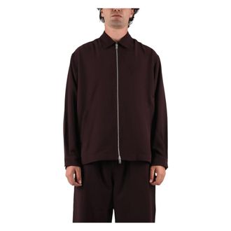 New Amsterdam Surf Association Zip Up Shirt - Heren - Jassen - Bruin - Maat: S Viscose