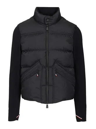 Moncler Padded Cardigan Sweatshirts Blu-Uomo