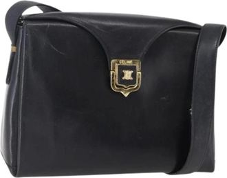 Celine Pre-owned Vintage Leren Crossbodytas - Dames - Vintage Schoudertas - Zwart - ONE Size - Leer - Vintage