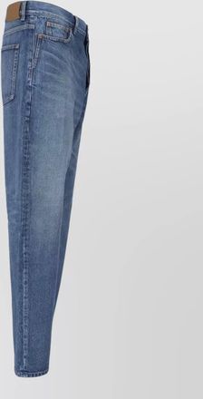 Saint Laurent straight leg trousers belt loops contrast stitching