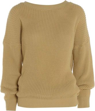 Janisramone Oversized New Ladies Womens Chunky Baggy Jumper Knitted Sweater Thick Top S-3XL 8-26 Camel